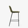 Taburete Zunilda de chenilla - verde oscuro y acero con acabado negro mate altura 65 cm en Verde - Butacas, banquetas y puffs, Uruguay | Kavehome, vista 5 de 9