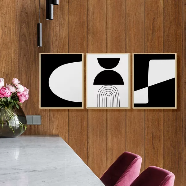Kit 3 Cuadros - Abstracto Negro - 30 × 40 en Multicolor - Decoración de pared, Uruguay | Berna Home, vista 5