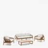 Set Vellana sofá 3 plazas, 2 sillones y mesa centro madera maciza acacia FSC 100% cuerda b en Beige, Blanco, Natural - Sillones y sofás, Uruguay | Kavehome, vista 1 de 8