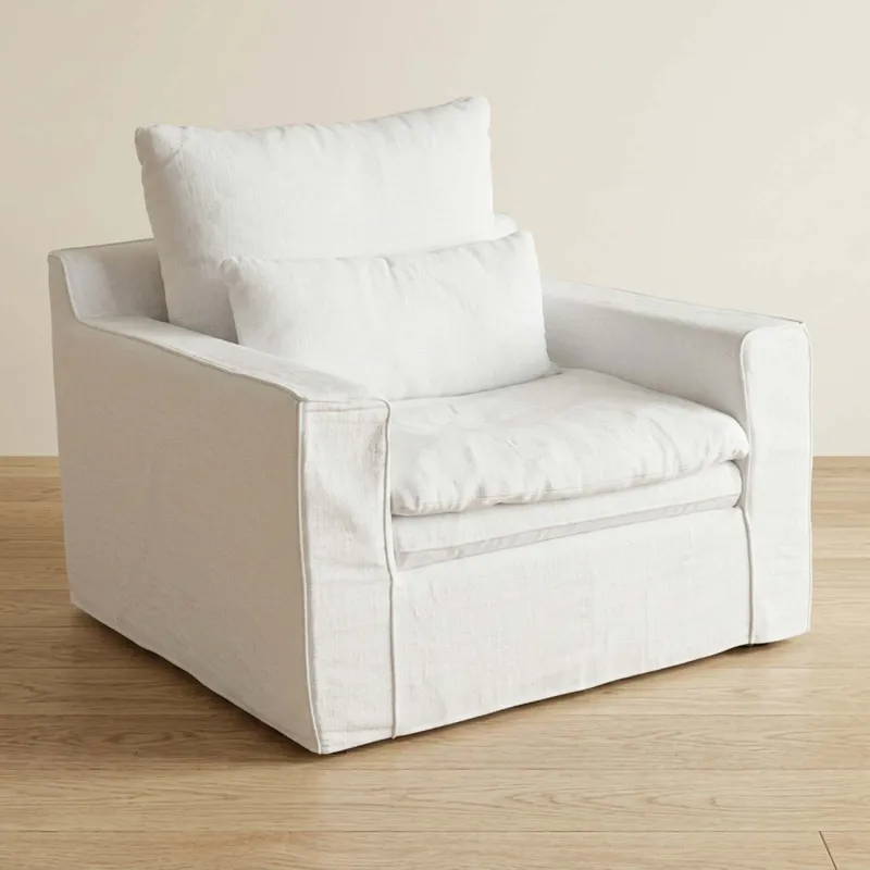 Sofá 1 Cuerpo Tela Blanco Positano en Blanco - Sillones y sofás, Uruguay | Divino