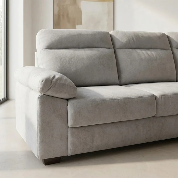 Rinconera Owen - Tela Microfibra - Chaise derecho - 12073 (Greige) en Beige - Sillones y sofás, Uruguay | NYR, vista 3