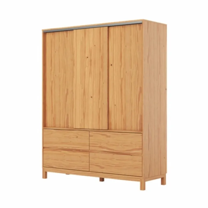 Ropero Square 3 Puertas Correr 4 Cajones 100% Madera - Roperos y placares, Uruguay | Albanés