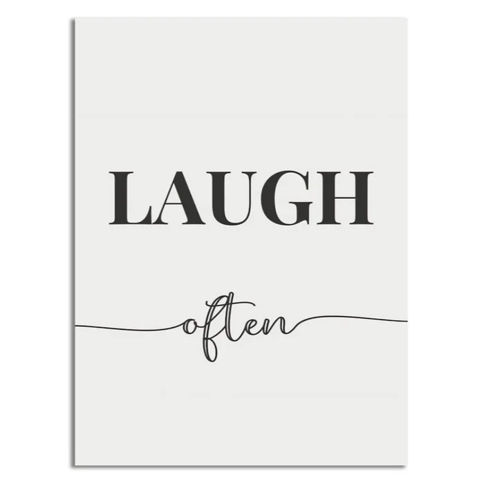 CUADRO CANVAS 30x40cm LAUGH OFTEN en Blanco - Decoración de pared, Uruguay | Decohogar
