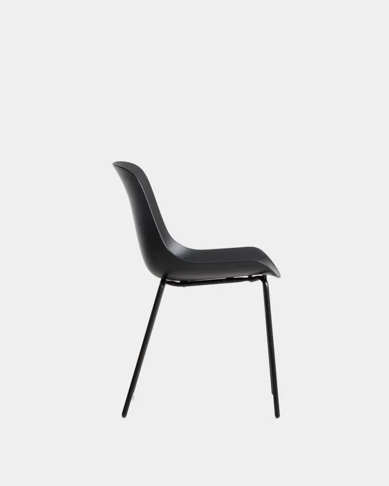 Silla Altea beige y patas de acero - con acabado negro en Beige - Sillas, Uruguay | Kavehome, vista 5