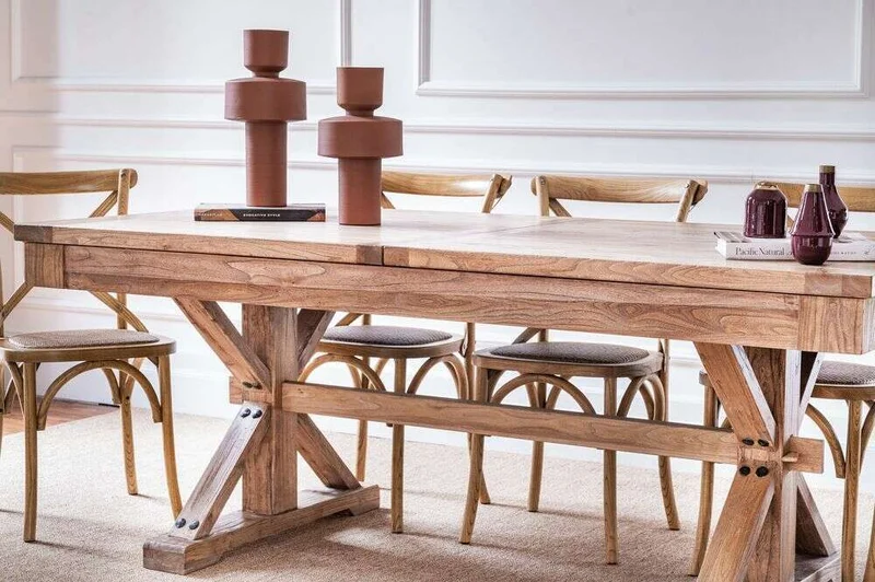 MESA COMEDOR EXTENSIBLE - 2.00 A 2.80 MTS - OLMO en Madera natural - Mesas de comedor, Uruguay | La Iberica, vista 5