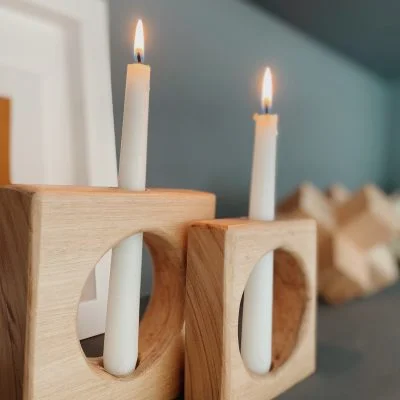Candelabros cuadrados x2 en Madera natural - Velas y Portavelas, Uruguay | Dreams On Time, vista 6
