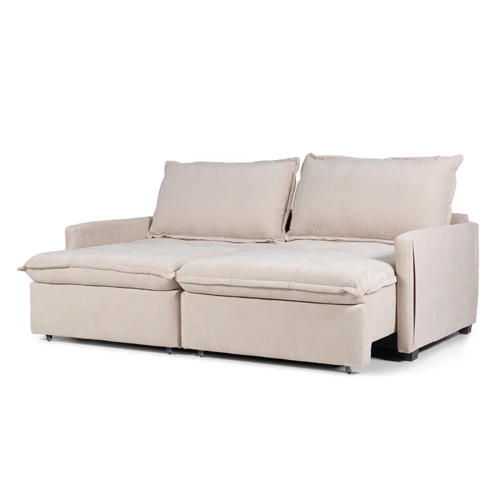 Sofá Cama Oliver - Tela Microfibra - 12072 (Beige) en Beige - Sillones y sofás, Uruguay | NYR, vista 2