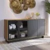 Aparador Buffet Living 4 Puertas Tiradores Metálicos Dorados en NEGRO MATE - Aparadores y recibidores, Uruguay | Soy Hogar, vista 5 de 8