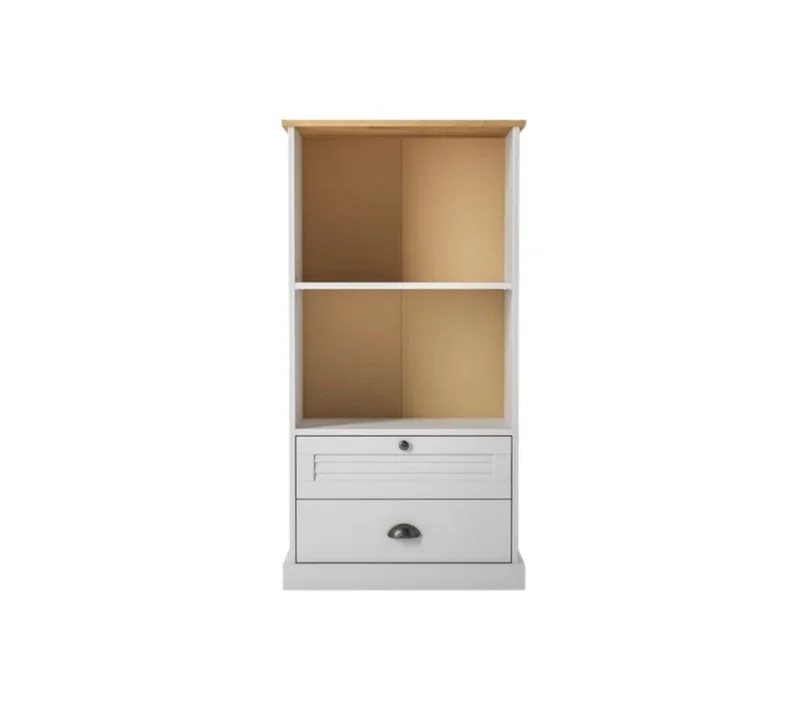 Estantería - 2 Cajones - Línea Oslo - Blanco en Blanco - Bibliotecas, Uruguay | Ecowood, vista 4