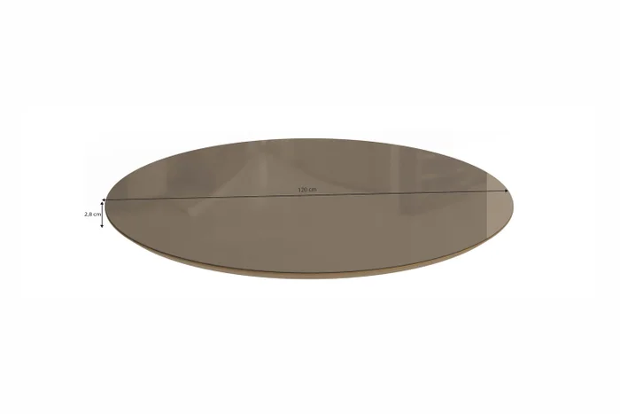 Mesa Elma Redonda 120cm - Madera Maciza y Vidrio Sobrepuesto en Blanco - Mesas de comedor, Uruguay | Balton, vista 5