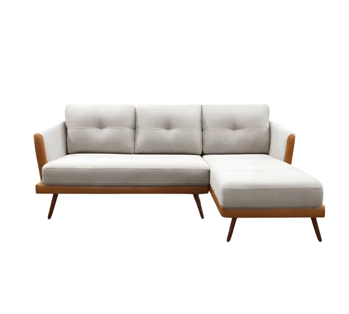 Sofá Con Chaise - Triunfo - 3 Cuerpos Marrón y beige - Chaise Izquierdo en Beige, Marrón - Sillones y sofás, Uruguay | Rústico Hogar, vista 2