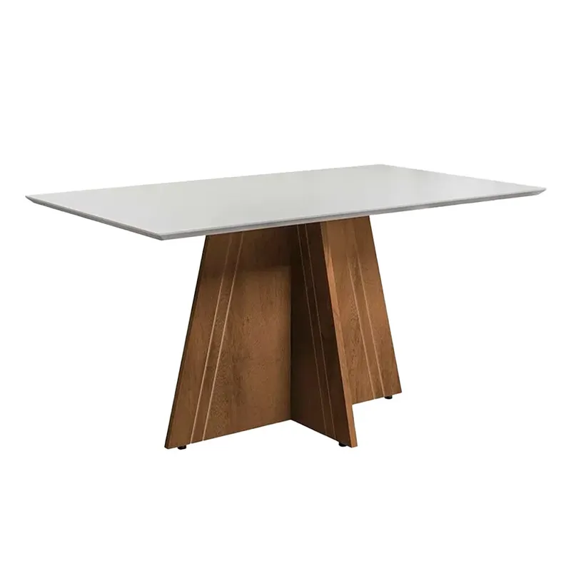 Mesa Dublin 1.60x0.90m Light C/vidrio Color Blanco en Blanco - Mesas de comedor, Uruguay | Castro