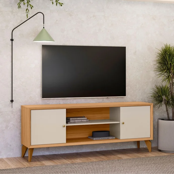 Rack para TV Porto en Madera natural - Muebles para TV, Uruguay | Rústico Hogar