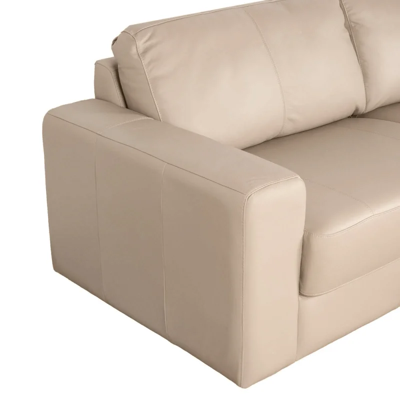 Sillón 3 Cuerpos Cuero-100-natural Marron Texas Avellana en Beige - Sillones y sofás, Uruguay | Divino, vista 4