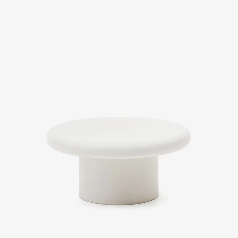 Mesa de centro redonda Addaia de cemento blanco - Ø90 cm x 43cm en Blanco - Mesas de living, Uruguay | Kavehome