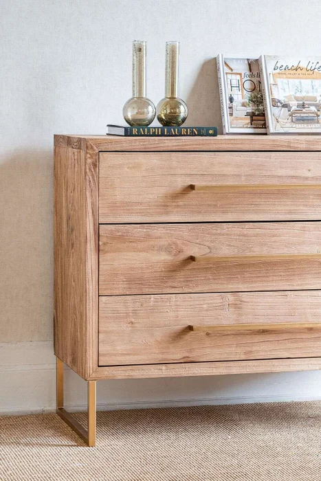 COMODA SUR - ALAMO Y HIERRO ORO VIEJO en Madera natural - Bibliotecas, Uruguay | La Iberica, vista 6