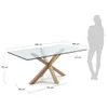 Mesa Argo 200 x 100 cm cristal patas de acero efecto madera en Madera natural - Mesas de comedor, Uruguay | Kavehome, vista 5 de 5
