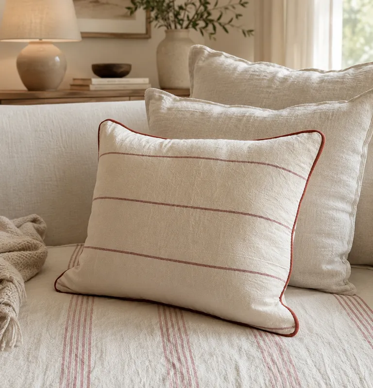 Almohadón Stripe Rojo - Textiles, Uruguay | Decilo con Alma