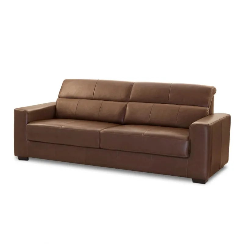 Sillón 100% Cuero - 3 Cuerpos - Berkley - Marrón en Marrón - Sillones y sofás, Uruguay | Ecowood