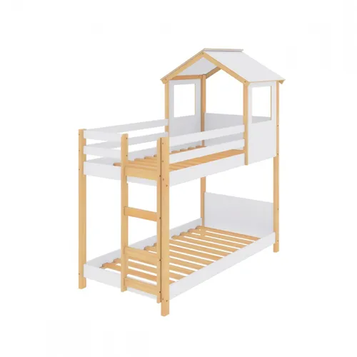 Cama cucheta 1 Plaza Madera Maciza - Juvenil en Multicolor - Dormitorio, Uruguay | Rústico Hogar