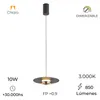 Luminaria RETRACTIL led negra y plata 10W dimerizable, 24cm en Multicolor - Lámparas colgantes, Uruguay | Iluminica, vista 6 de 6