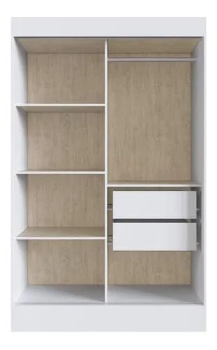 Ropero Placard 2 Puertas Corredizas 2 Cajones Dormitorio en Blanco - Roperos y placares, Uruguay | Lais Muebles, vista 3