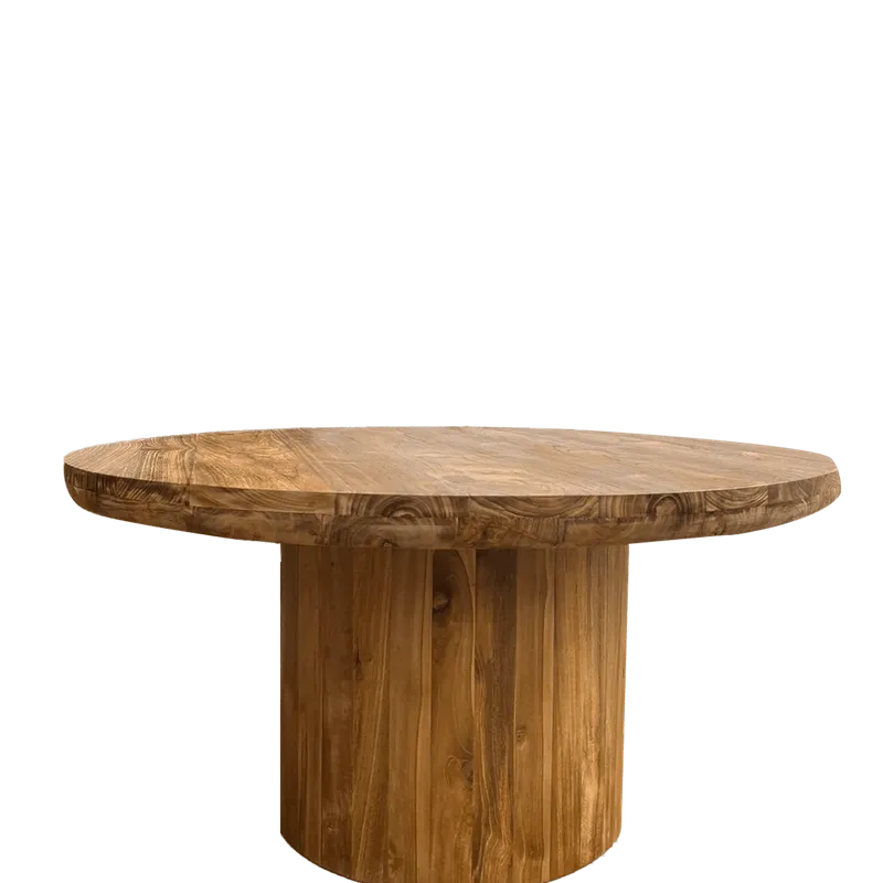 MESA COMEDOR OSLO REDONDA TEKA en Madera natural - Mesas de comedor, Uruguay | Masinfinito Casa
