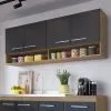 Mueble De Cocina Aereo Alto 4 Puertas 2 Estantes 100% Mdp en Negro - Mesas de living, Uruguay | Soy Hogar, vista 3 de 8