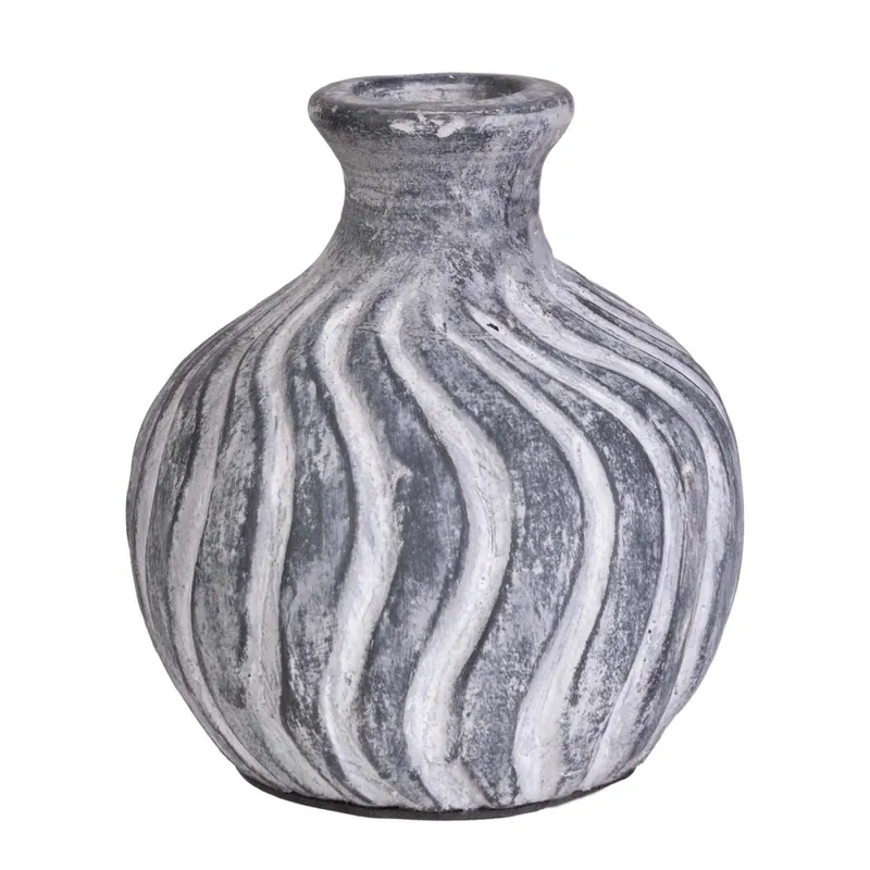 Jarrón Zag 33.073.087 Ceramica Blanco Negro/blanco en Blanco - Jarrones, Uruguay | Divino