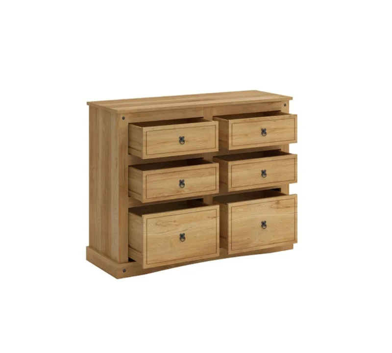 Cómoda 6 Cajones Madera Natural - Linea Mexicana - Natural en Madera natural - Cómodas, Uruguay | Rústico Hogar, vista 3