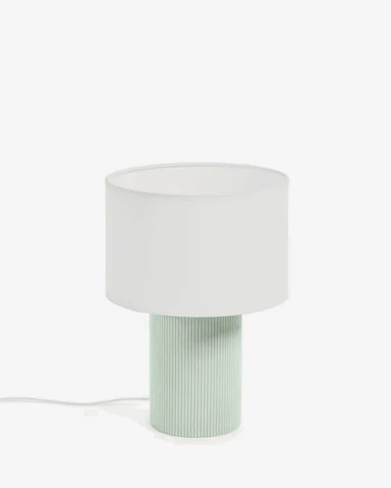 Lámpara de mesa Bianella - de pana turquesa en Beige - Lámparas de mesa, Uruguay | Kavehome