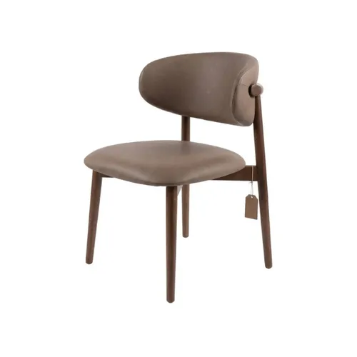 SILLA HERNAN NOGAL Y CUERO 55XH80, Uruguay | Masinfinito Casa