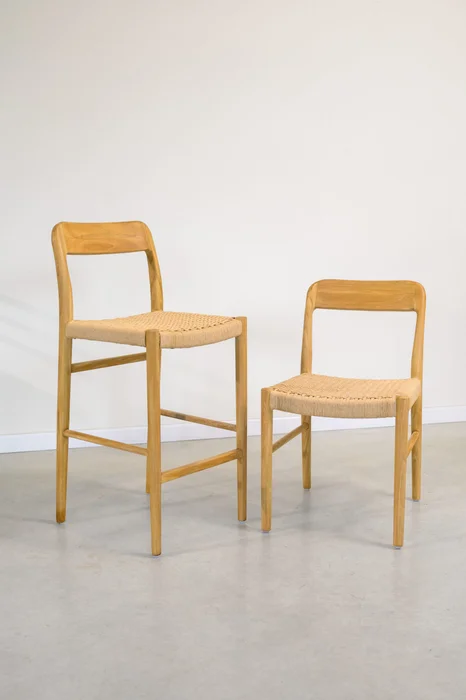 Silla en teca y cuerda natural en Madera natural - Sillas, Uruguay | Entrecasa, vista 3