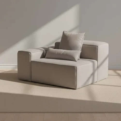 Sofá Kai 1 Cuerpo Tela Gris Modular Con Brazo Izquierdo en Gris - Sillones y sofás, Uruguay | Divino