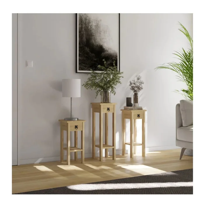Conjunto Set De Mesas - Línea Monterrey - Natural en Madera natural - Mesas de arrimo, Uruguay | Ecowood, vista 3