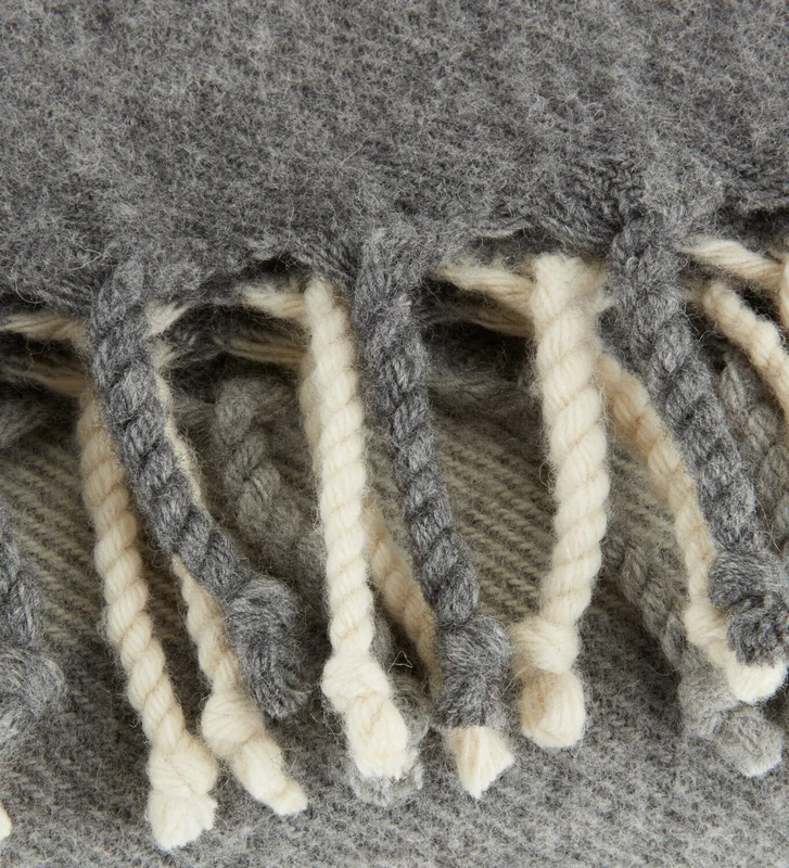 Manta throw LUNDKARSE 130x170 lana gris/beige en Gris - Textiles, Uruguay | JYSK, vista 3