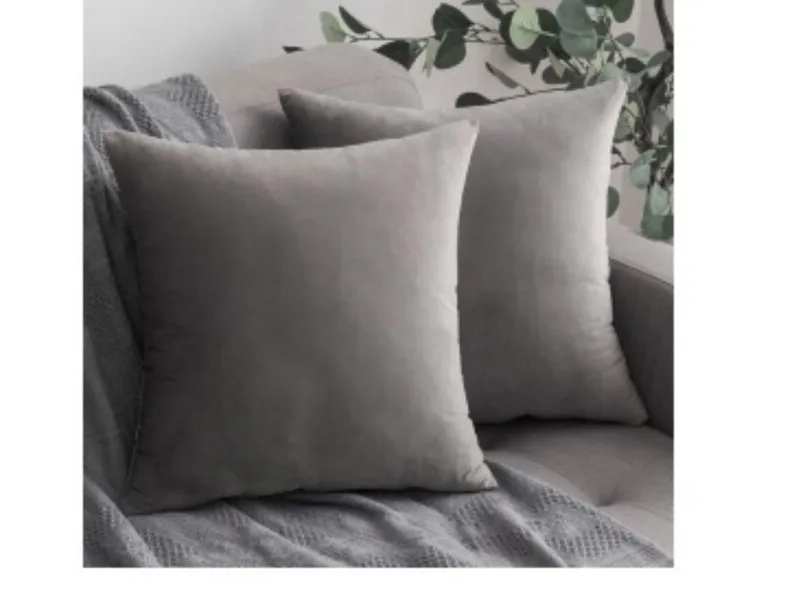 Almohadón Velvet Grey en Gris - Textiles, Uruguay | Finkel