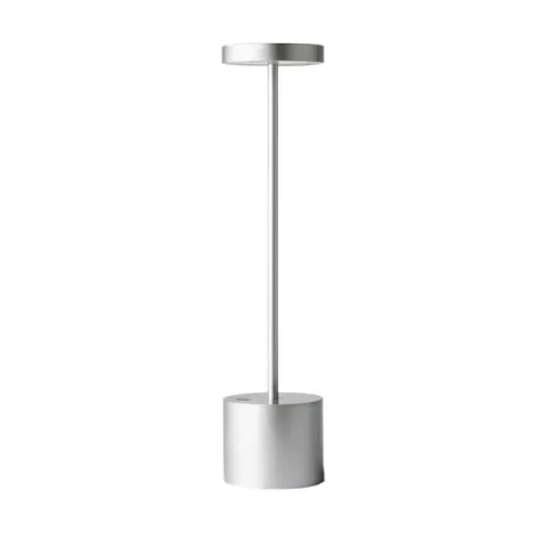 Lampara de Mesa Chad (Blanco) en Plateado - Lámparas de mesa, Uruguay | Casa Brava