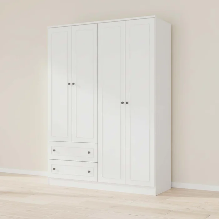 Placard 4 Puertas Mdf Blanco Americano Plus en Blanco - Roperos y placares, Uruguay | Divino