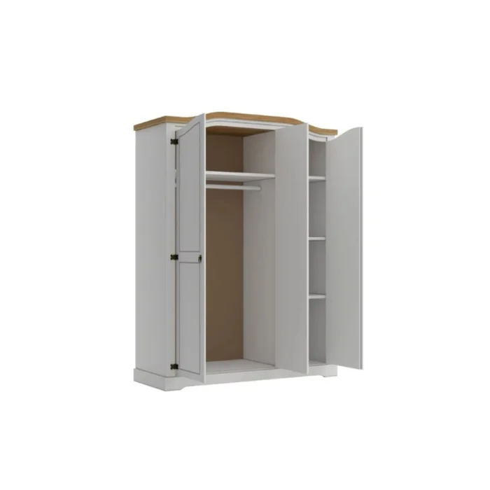 Ropero Mexicano 3 Puertas Blanco 100% Madera - Roperos y placares, Uruguay | Albanés, vista 3