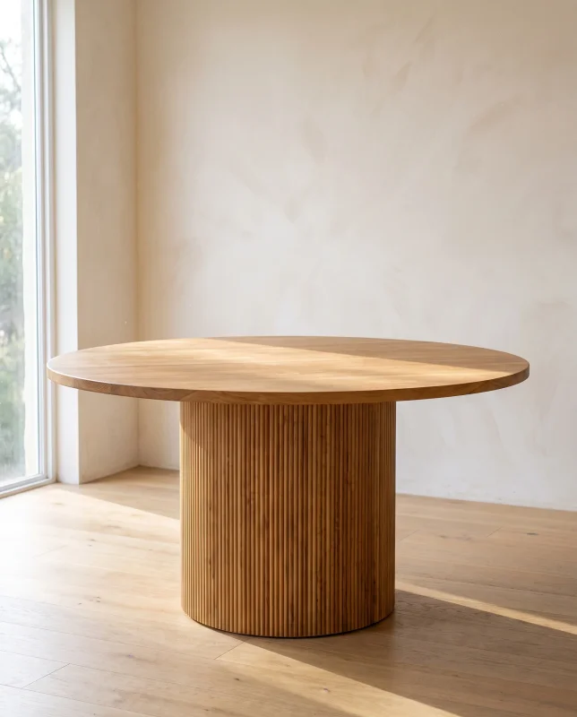 Mesa de Centro Redonda de Teca Luma | Casakos en Madera natural - Mesas de comedor, Uruguay | Casakos, vista 3
