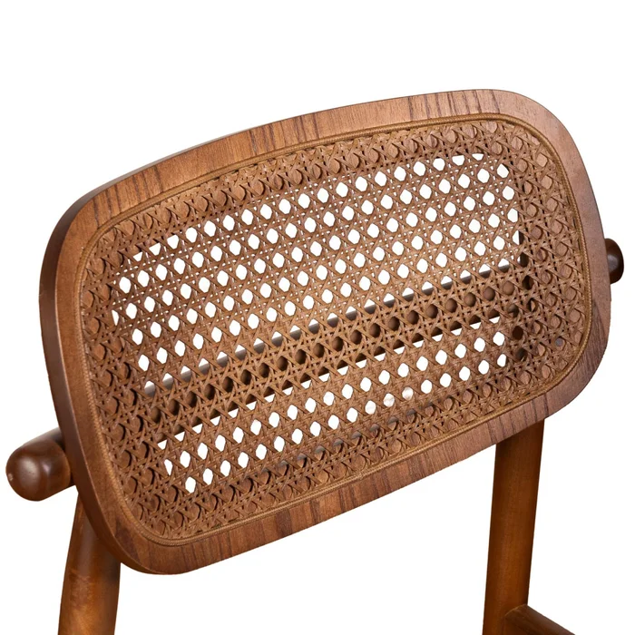 Silla De Comedor Rattan-y-madera Marron Danielle en Marrón - Sillas, Uruguay | Divino, vista 3