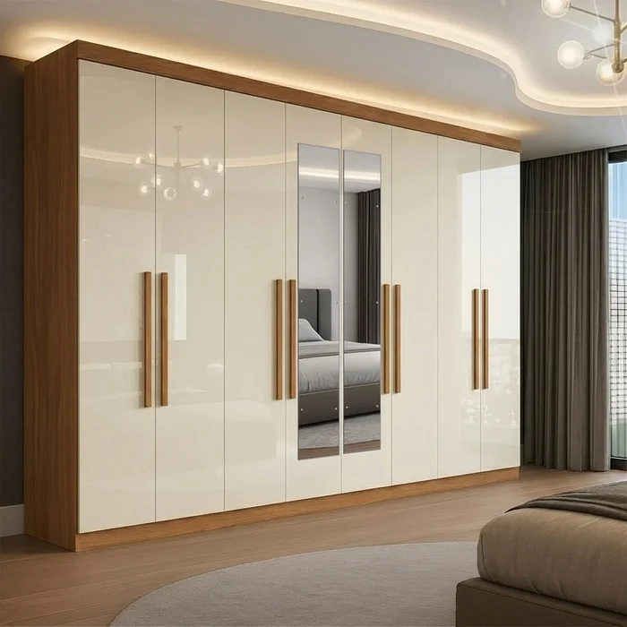 Ropero 8 Puertas Con Estantes Placard Dormitorio en Off-white - Roperos y placares, Uruguay | Muebles Express, vista 3