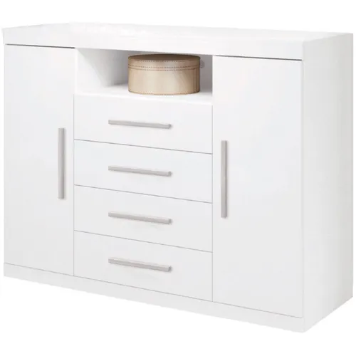 Cómoda Cajonera 2 Puertas 4 Cajones Dormitorio Blan 303866 - Cómodas, Uruguay | Muebles Express