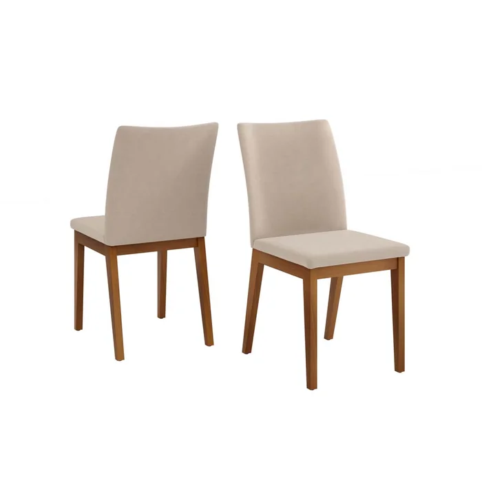 Juego De Comedor Mesa Rectangular 6 Sillas Tapizadas Mdp en Madera natural - Mesas de comedor, Uruguay | Soy Hogar, vista 3