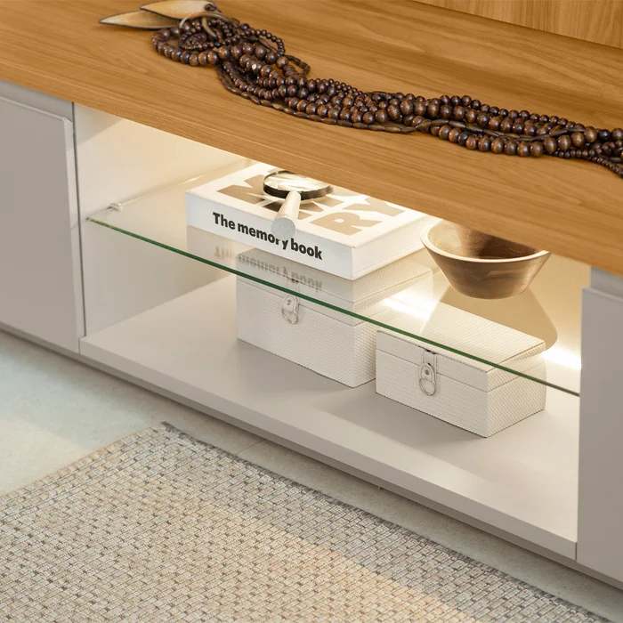 Conjunto Modular - Magnum 245CM - con Led en Madera natural - Muebles para TV, Uruguay | Balton, vista 7