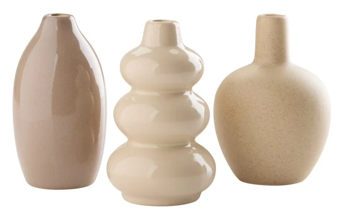 Jarrón AMUNDSEN Ø6xH10 cm beige 3 piezas/paquete en Beige - Jarrones, Uruguay | JYSK