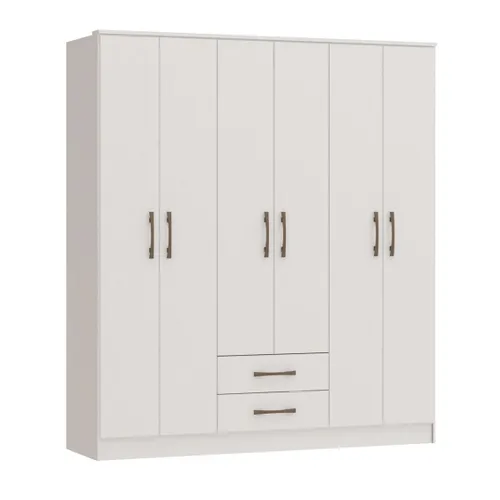 CASTRO - ROPERO PEQUIN 6 PTAS BLANCO 4600AB - Roperos y placares, Uruguay | Alfa Ventas