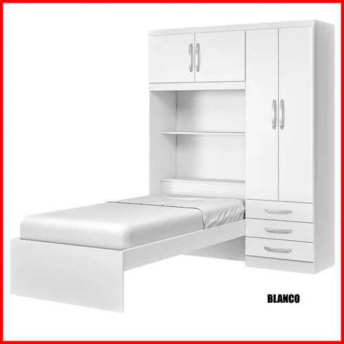Placard con cama de 1 plaza – Lisboa RG 023 en Blanco - Dormitorio, Uruguay | Punto Unión
