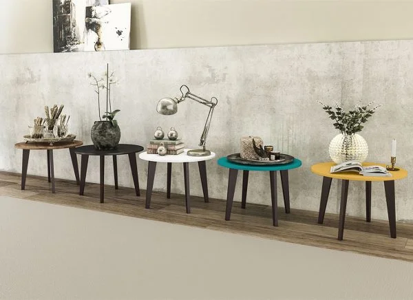 Mesa de Centro Redonda- Blanca MDF en Blanco - Mesas de living, Uruguay | Berna home, vista 2